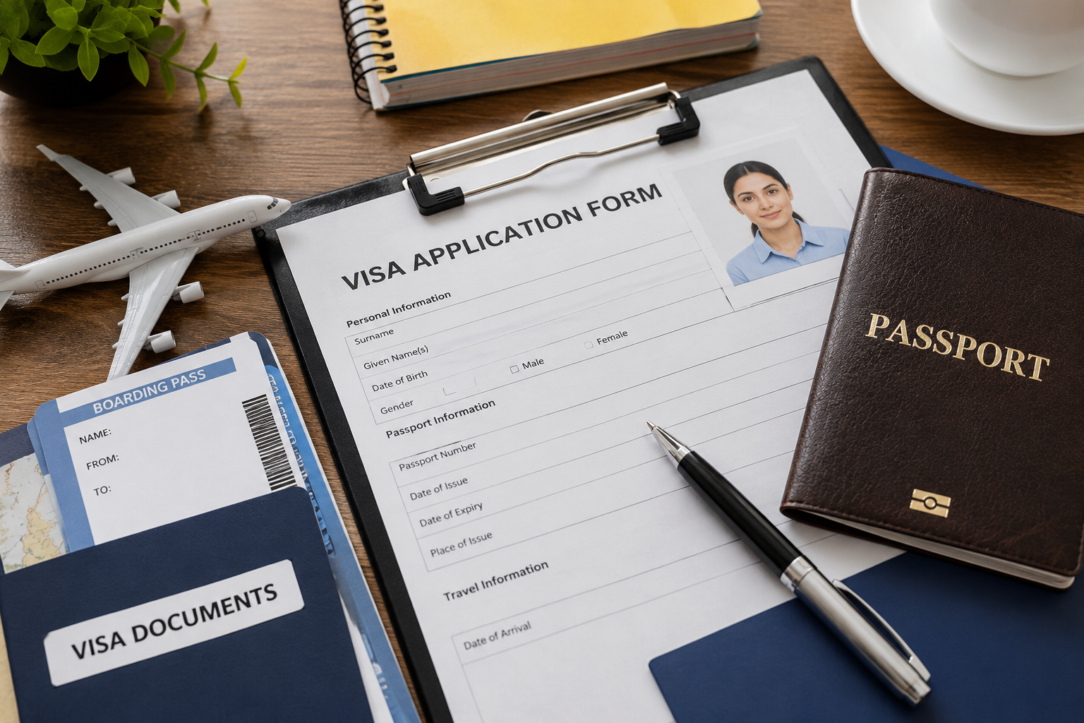 Visa documents photo
