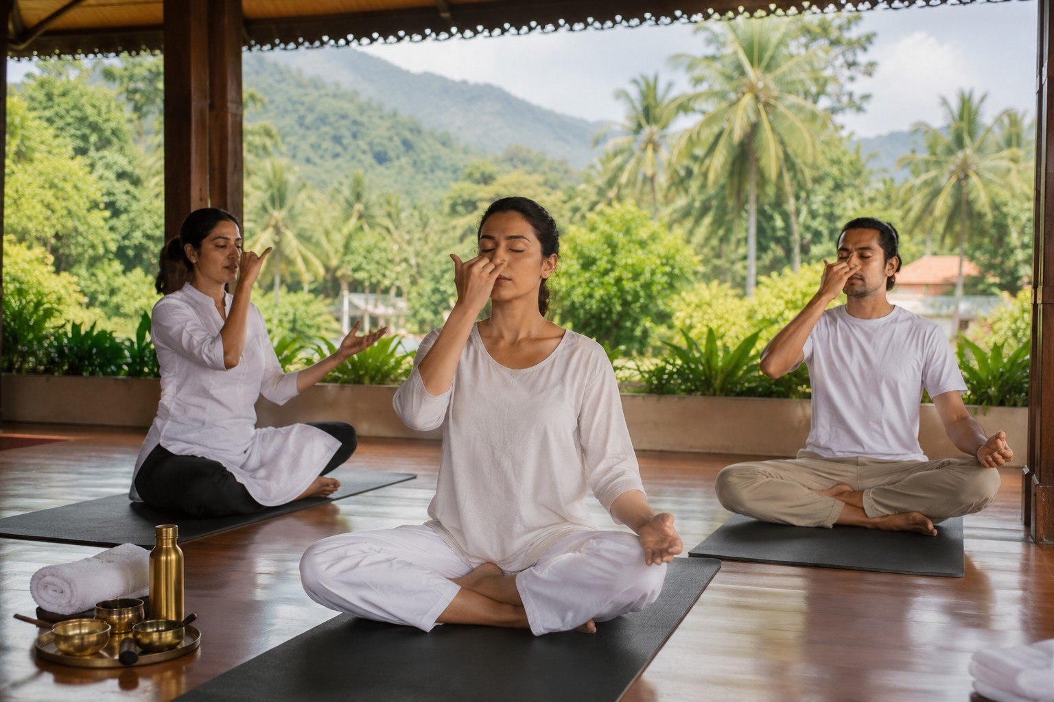 Yoga retreat session